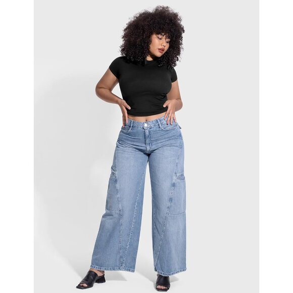 Women's Slim Fit Short Sleeve Tee Nylon Spandex Double Layer Y2K Style - Picture 5 of 7